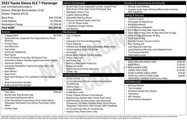 2023 Toyota Sienna XLE 7 Passenger