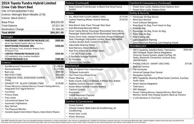 2024 Toyota Tundra Hybrid Limited