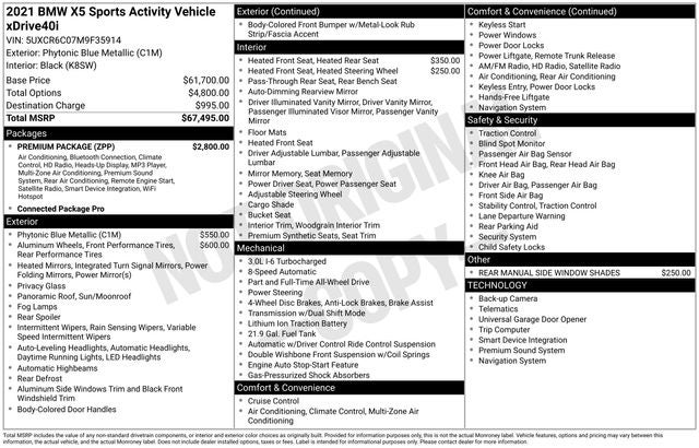 2021 BMW X5 xDrive40i