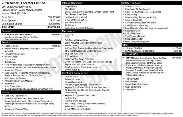 2020 Subaru Forester Limited