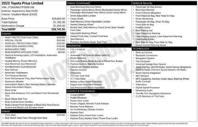 2023 Toyota Prius Limited