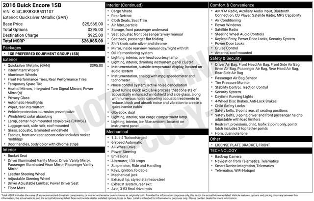 2016 Buick Encore Base