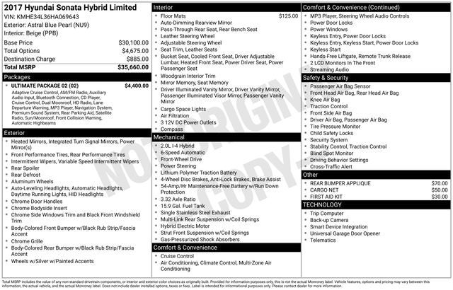 2017 Hyundai Sonata Hybrid Limited