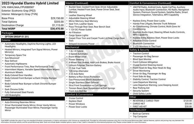 2023 Hyundai Elantra Hybrid Limited