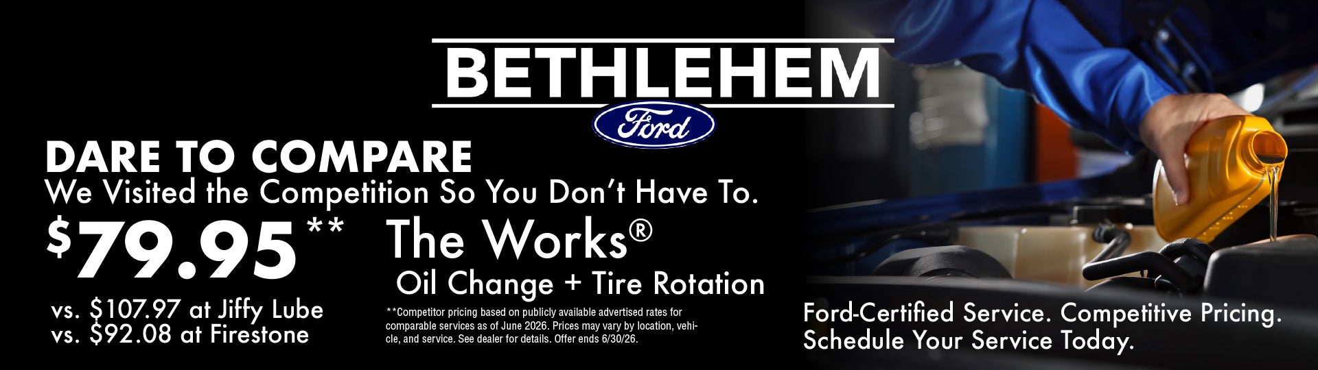 $79.95** The Works® Oil Change + Tire Rotation